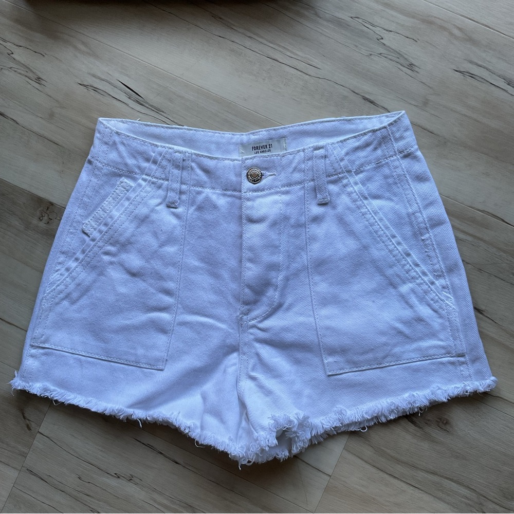 Forever21 White Denim Shorts